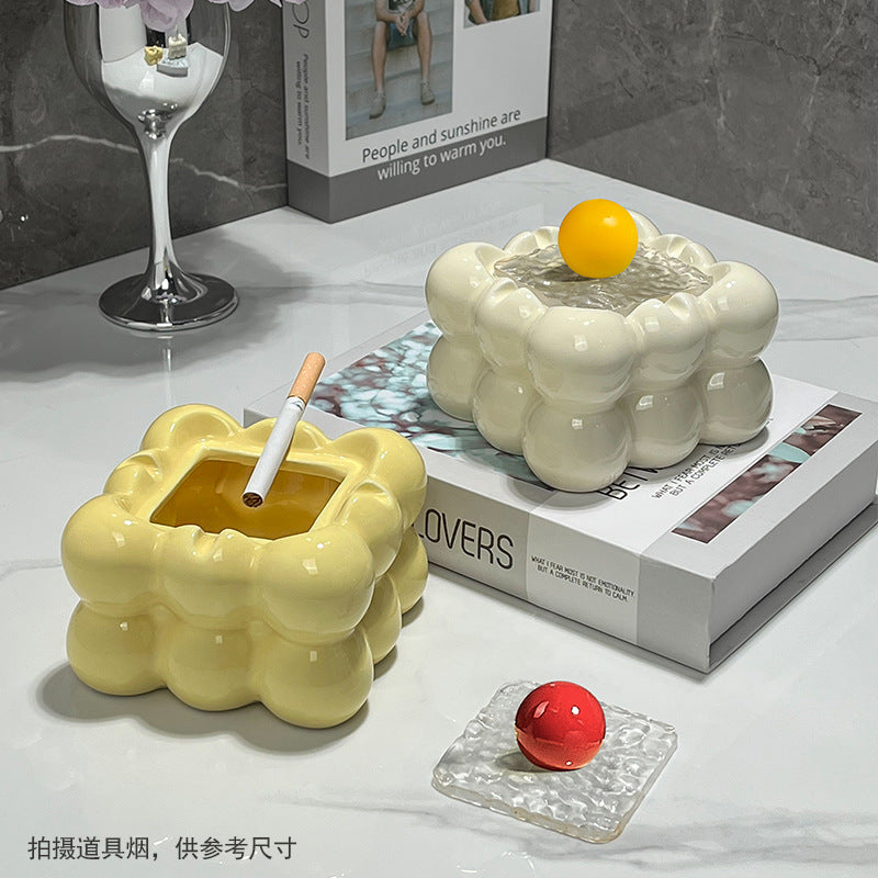 Ceramic Cat Paw and Marshmallow Ashtray, Light Luxury