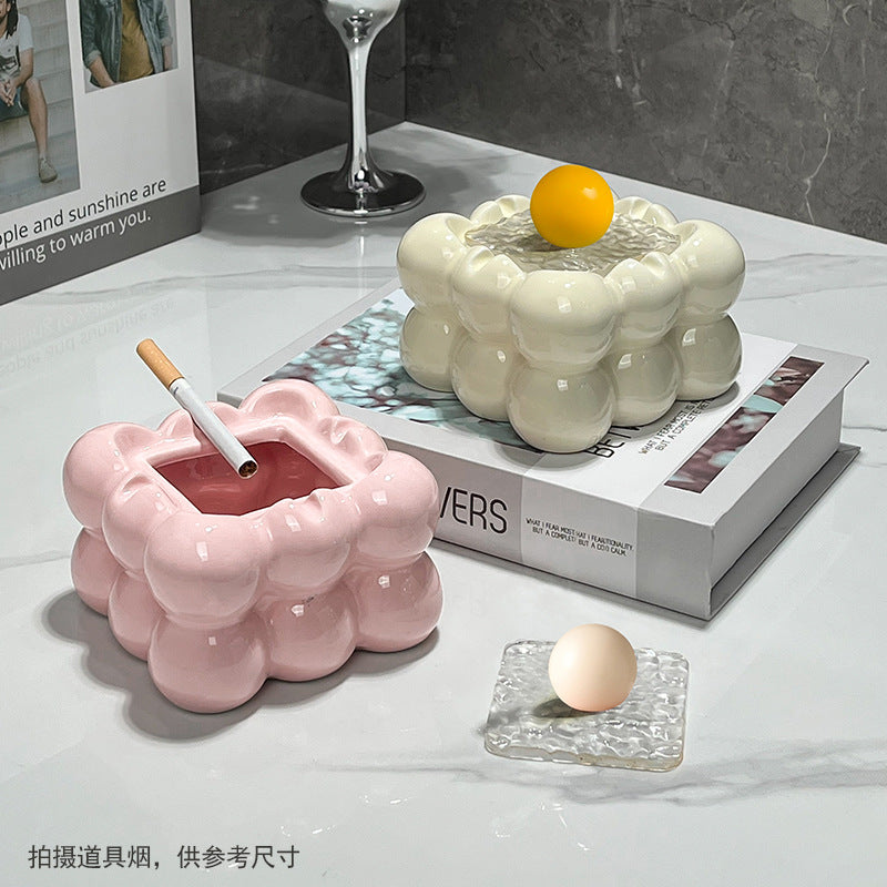 Ceramic Cat Paw and Marshmallow Ashtray, Light Luxury