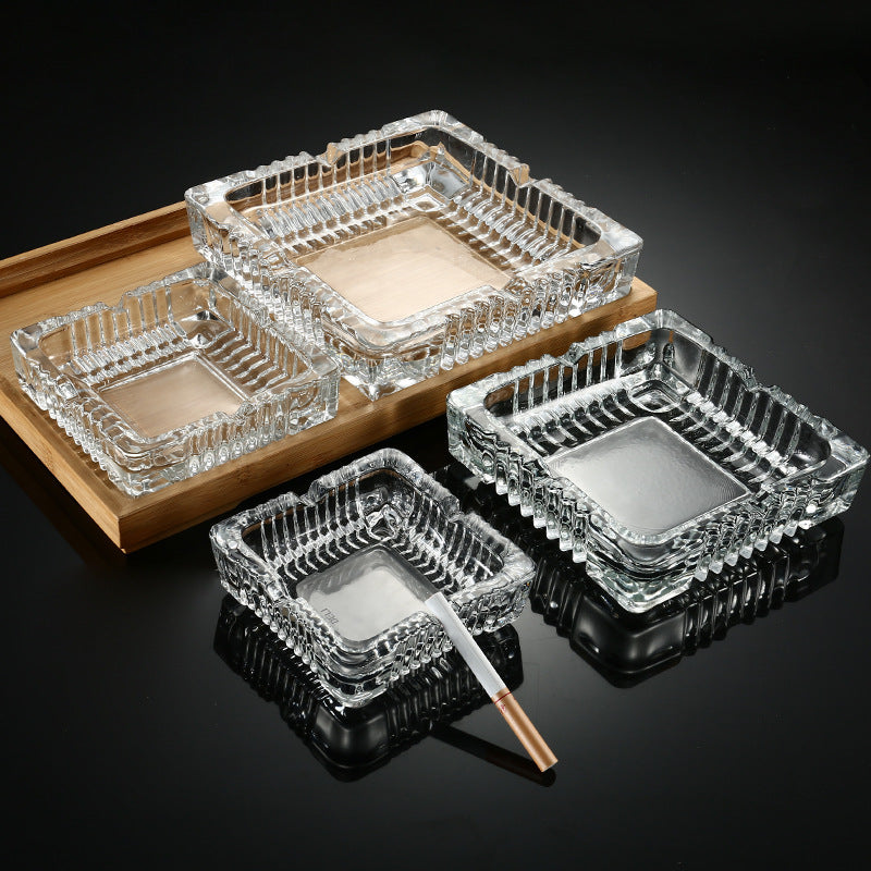 Crystal Glass Ashtray, European Style, Large Size