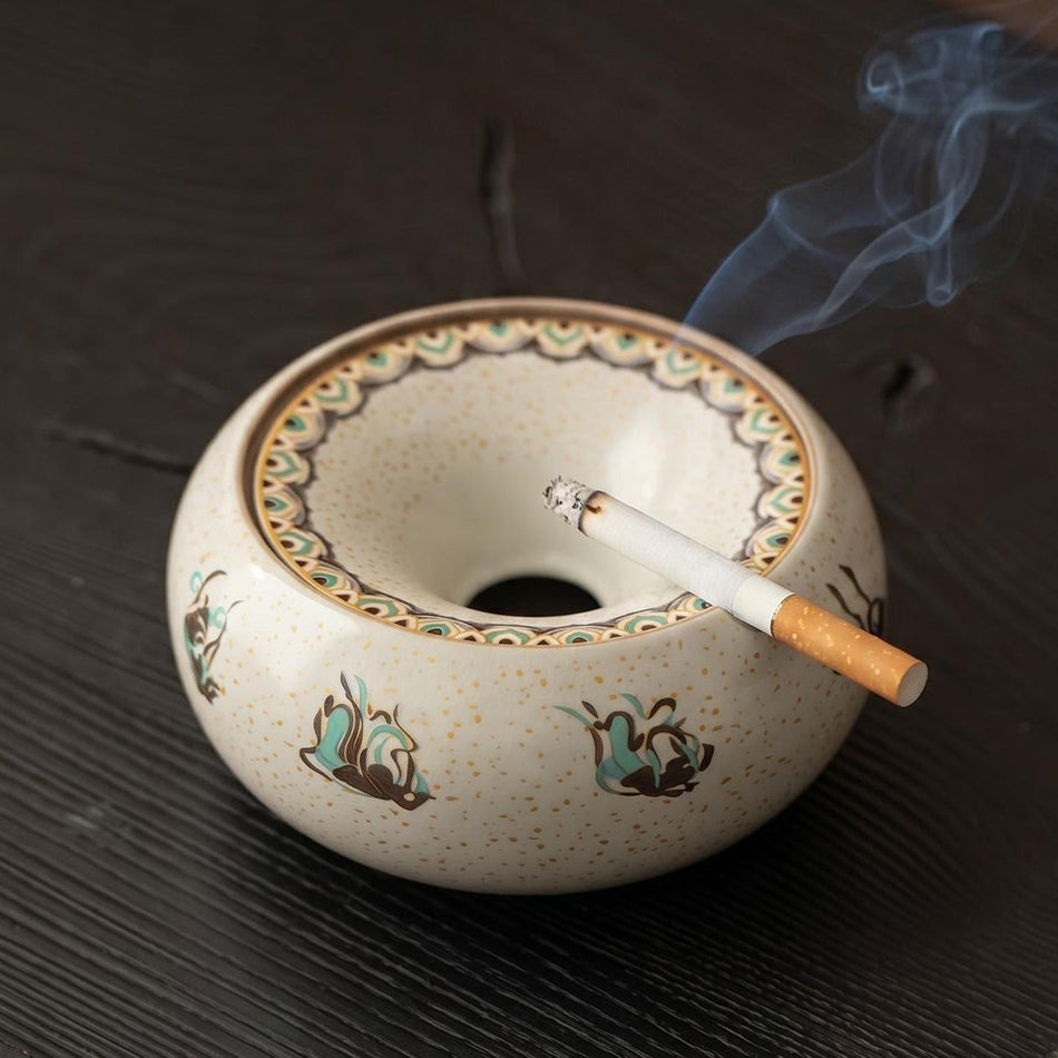 Chenxiang Qingyun Ru Kiln Ceramic Ashtray with Lid