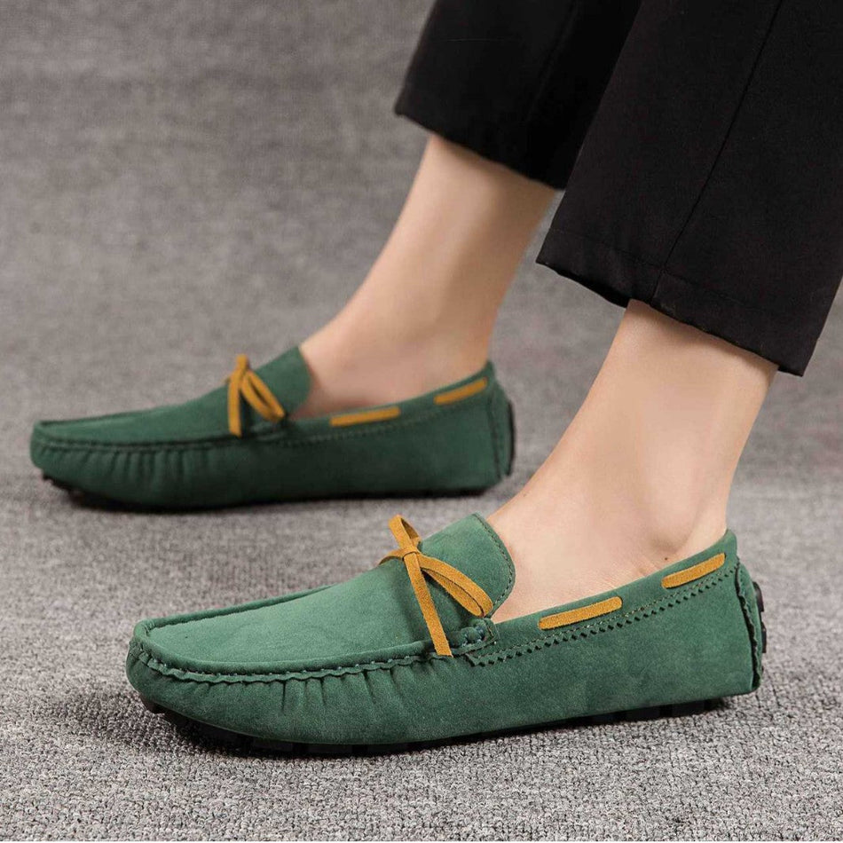 Men's Suede Leather Tassel Loafers with Lightweight Slip-On Fit