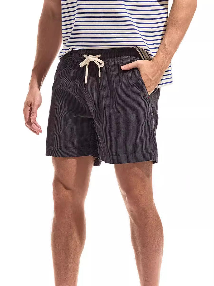 Unisex Heavyweight Corduroy Shorts with Retro Washed Finish