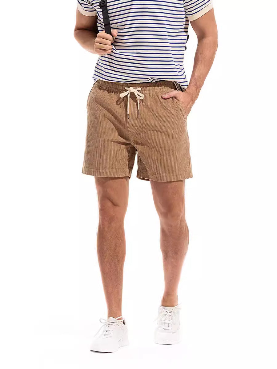 Unisex Heavyweight Corduroy Shorts with Retro Washed Finish