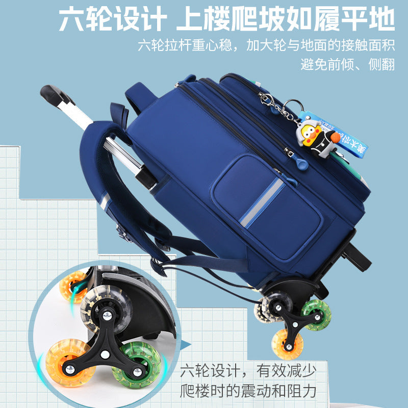 Kids Large Capacity Rolling School Backpack Trolley Bag