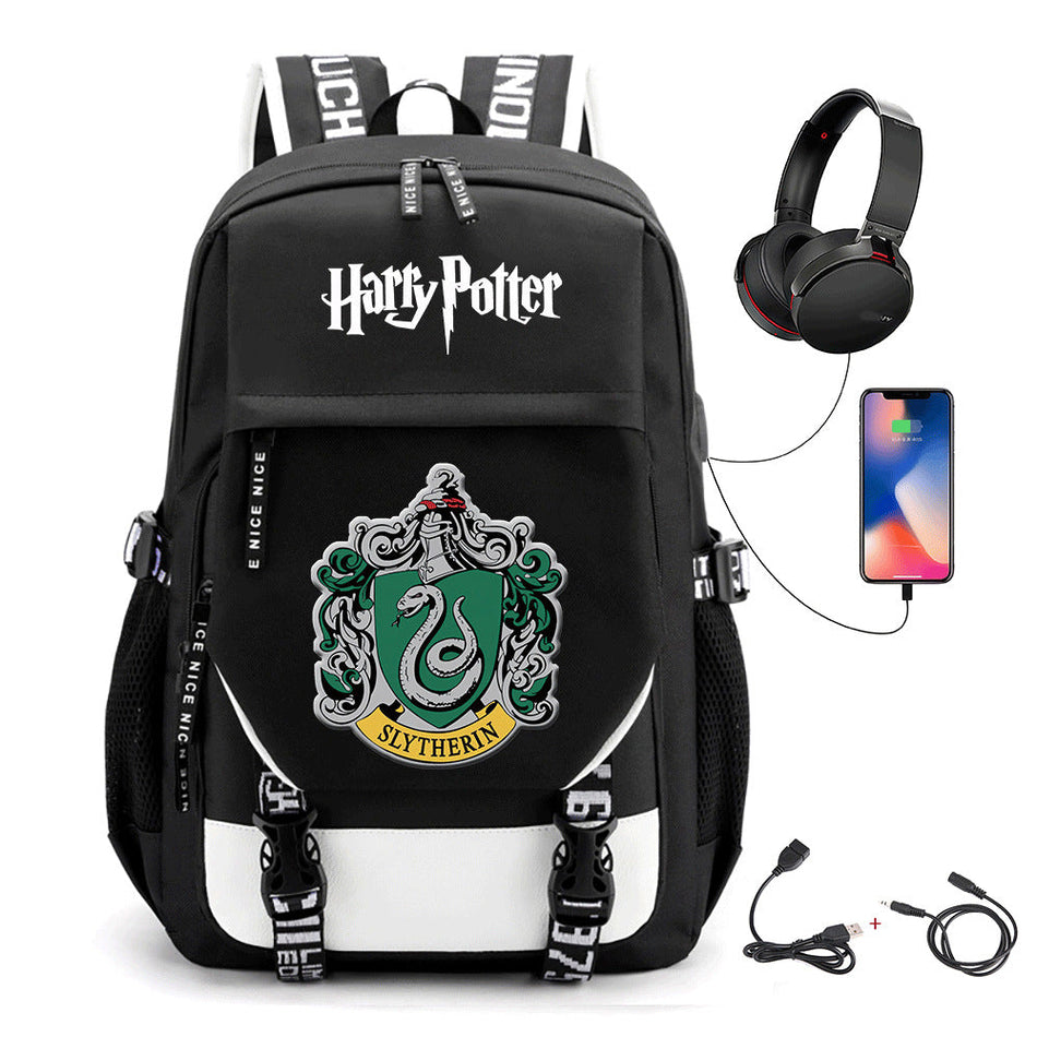 Girls Harry Potter School Backpack Large Capacity USB Travel Bag
