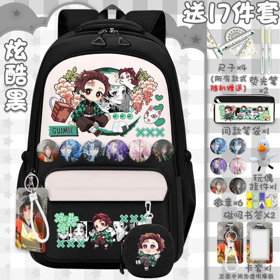 Demon Slayer Tanjiro School Backpack Large Capacity Kids Bag