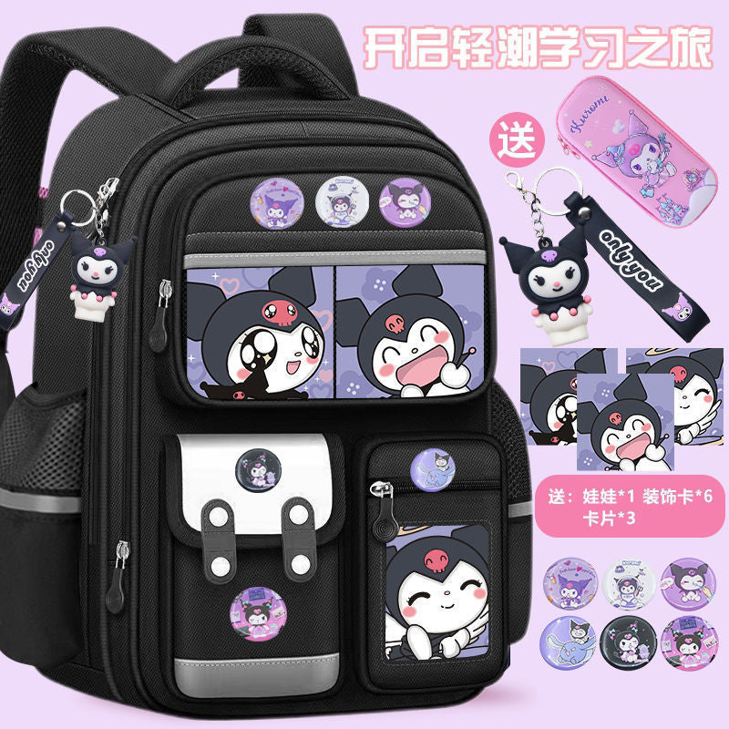 Kuromi Kids School Backpack Large Capacity Spine Support Bag