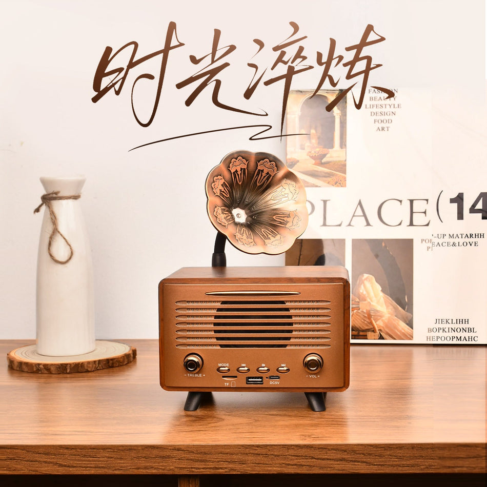 G3000 Retro Wooden Bluetooth Speaker with USB & Card Playback