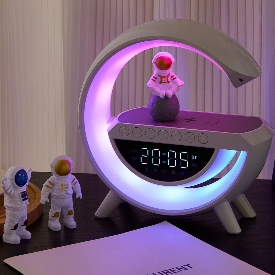 Multifunction Bluetooth Speaker Lamp with Alarm Clock & Charger