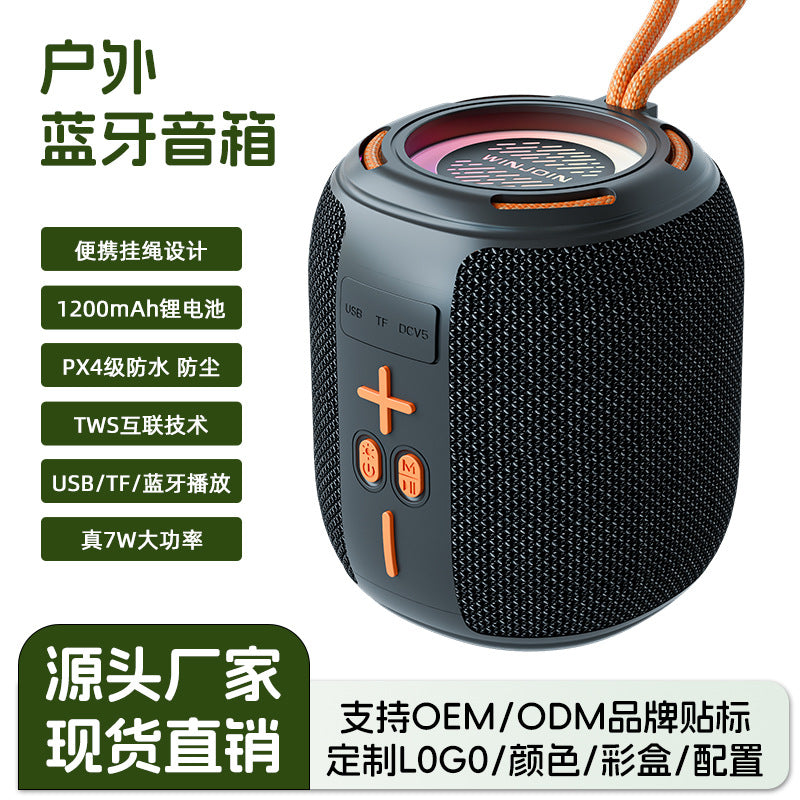 WJ-B109 Waterproof Bluetooth Speaker with RGB Lights & TWS