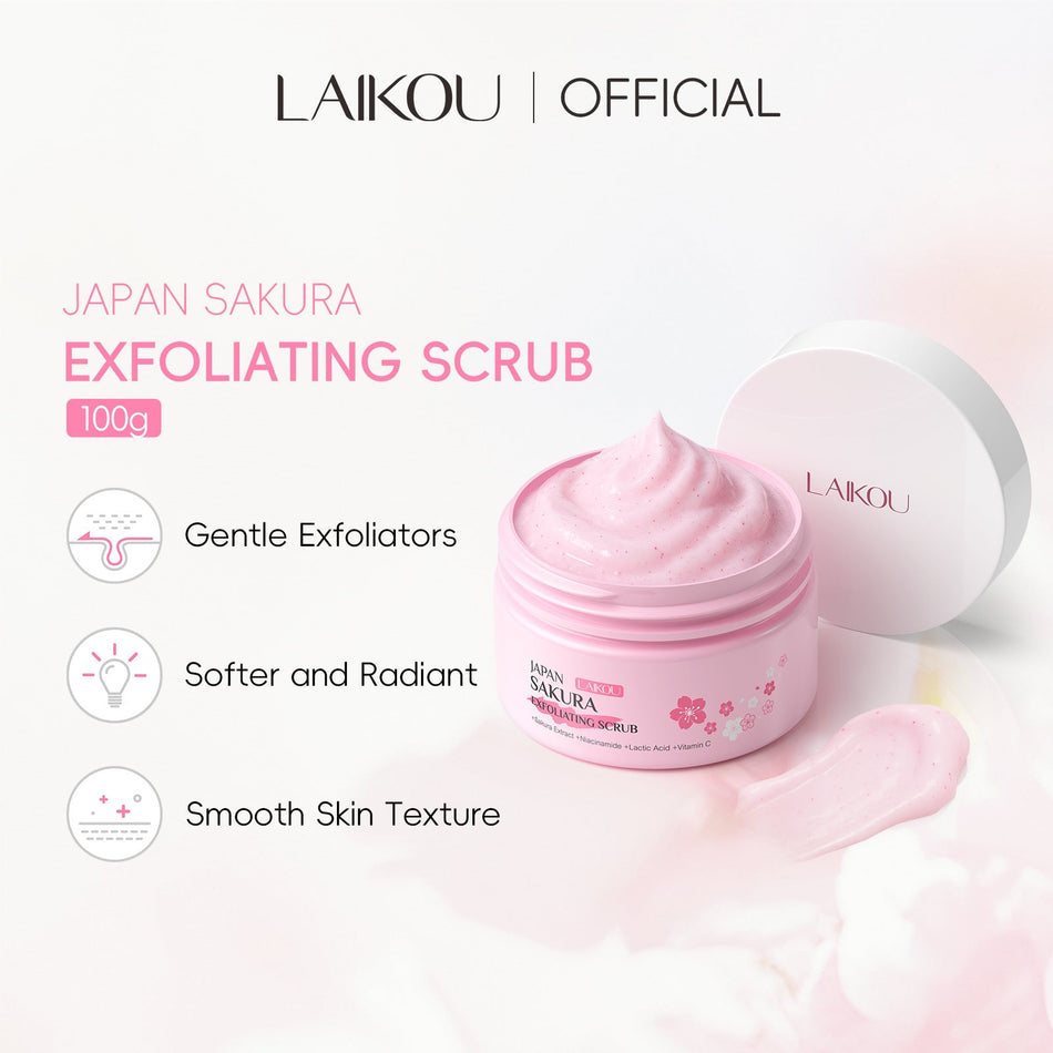 Laiko Cherry Blossom Body Scrub 100g Hydrating Exfoliating Cream