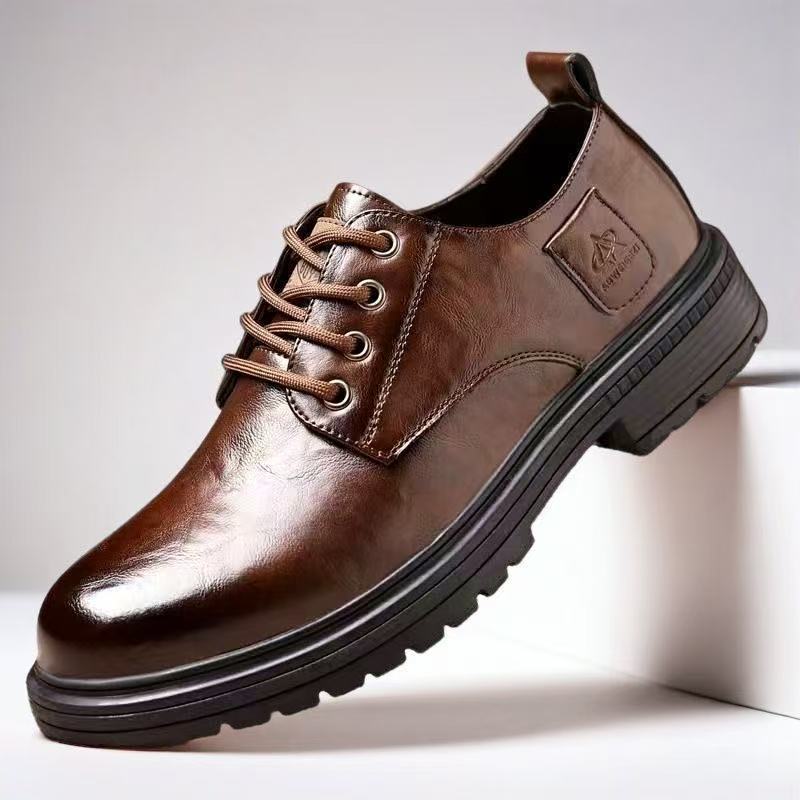 Men's Breathable Business Casual Leather Shoes with Soft Sole
