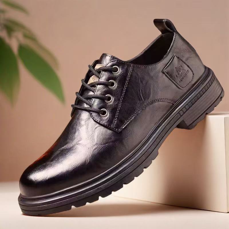 Men's Breathable Business Casual Leather Shoes with Soft Sole
