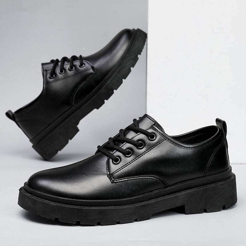 Men's British Style Business Leather Shoes with Thick Sole