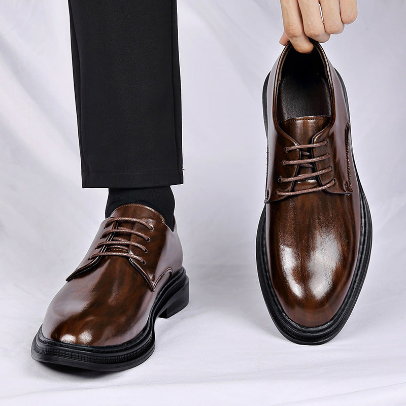 Men's Pointed Toe Business Leather Dress Shoes with Soft Sole