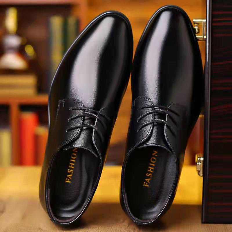 Men's British Style Business Leather Shoes with Soft Sole Comfort