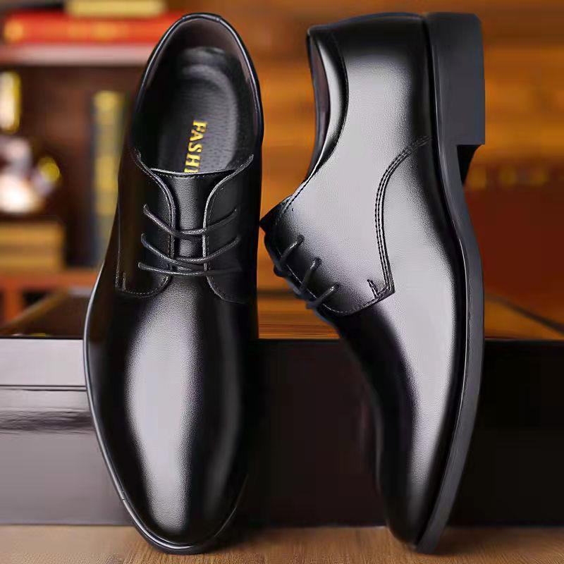 Men's British Style Business Leather Shoes with Soft Sole Comfort