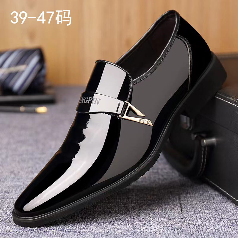 Men's Patent Leather Pointed Toe Business Dress Shoes Large Size