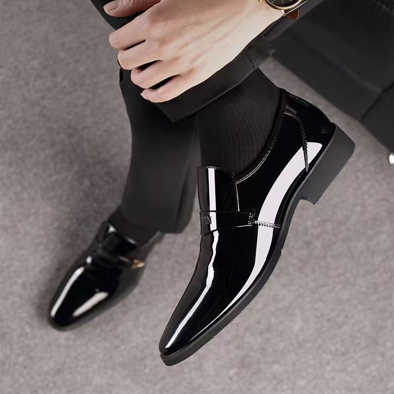 Men's Patent Leather Pointed Toe Business Dress Shoes Large Size