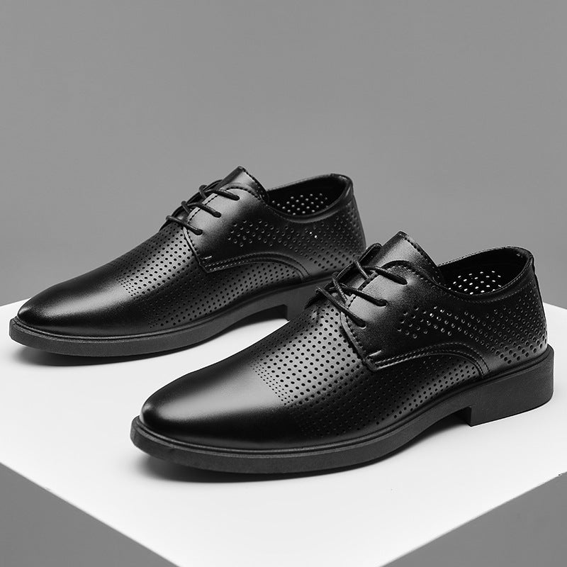 Men's Breathable Dress Shoes with Hidden Lift and Ventilated