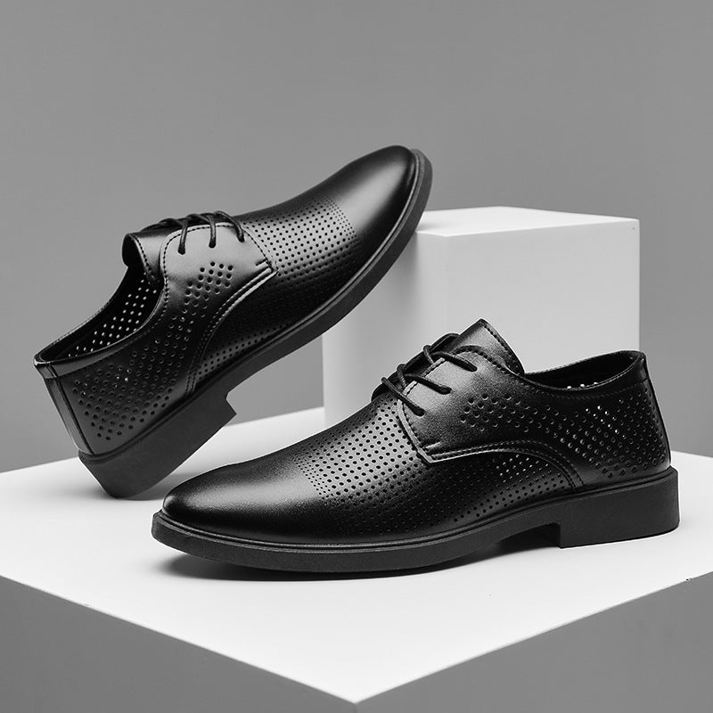 Men's Breathable Dress Shoes with Hidden Lift and Ventilated