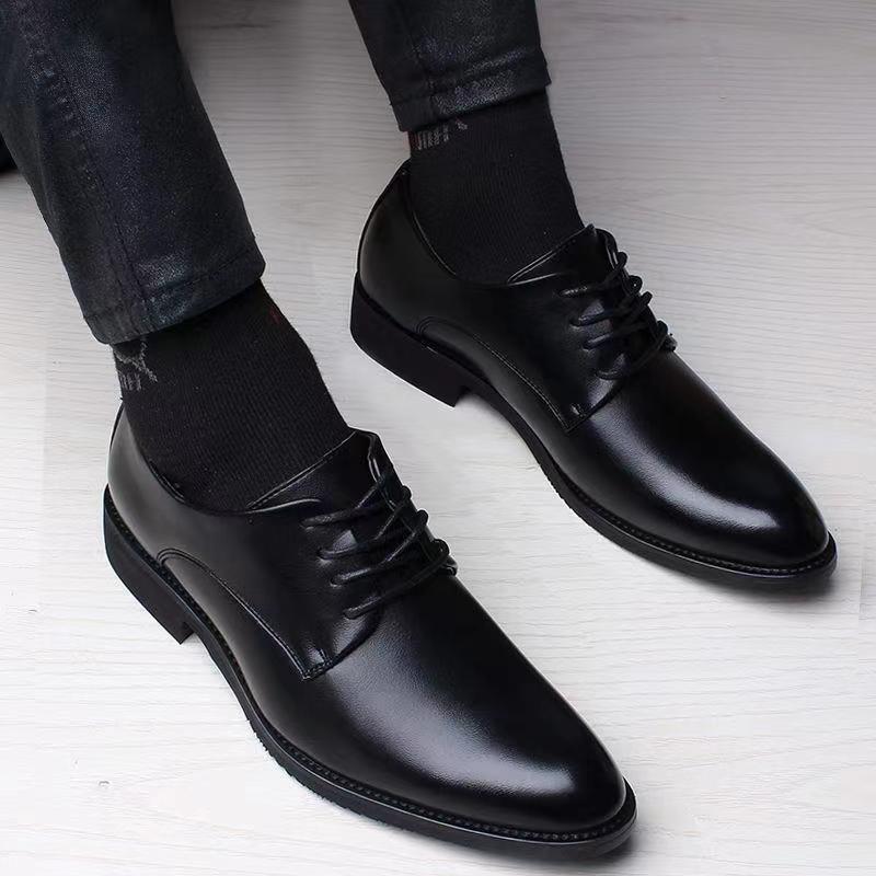 Men's Business Casual Leather Shoes Lace-Up Slip-On Formal