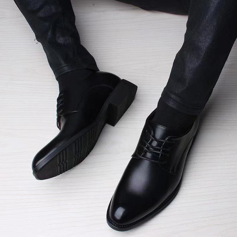 Men's Business Casual Leather Shoes Lace-Up Slip-On Formal