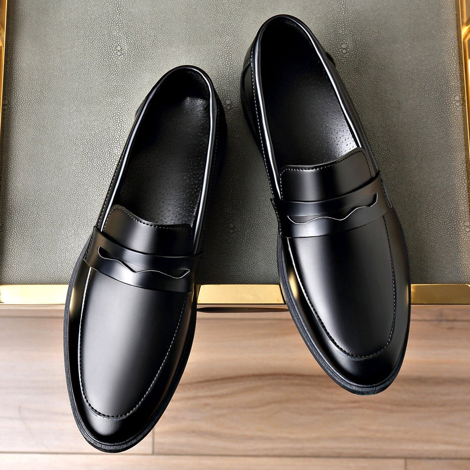 Men's Leather Business Shoes with Soft Non-Slip Sole Large Size