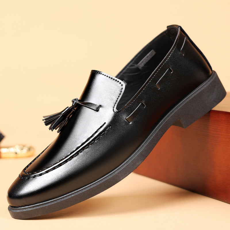Men's Tassel Leather Loafers with Soft Sole Formal Style
