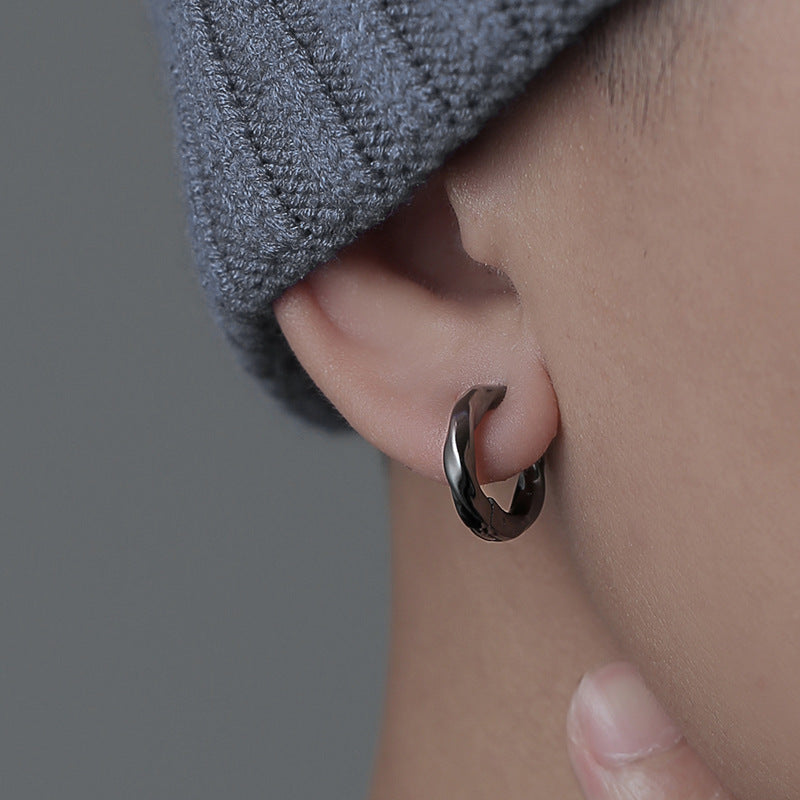 Men's Non-Pierced Hip-Hop Ear Clips with Personalized Design