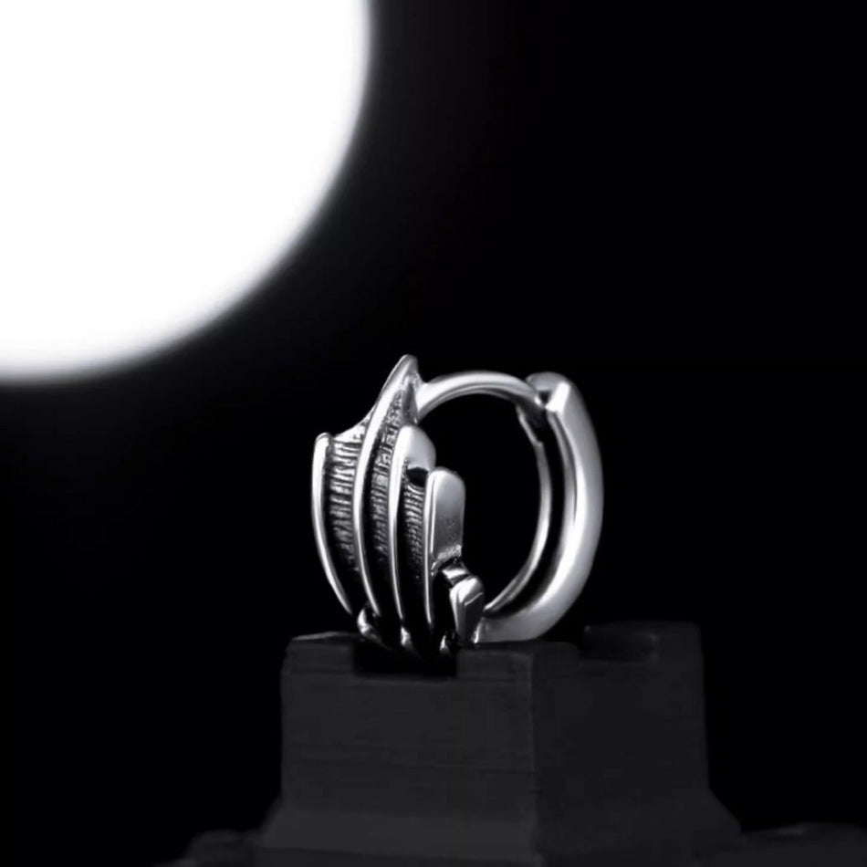 Men's Devil Wing Earrings with Niche Fashion Design Style