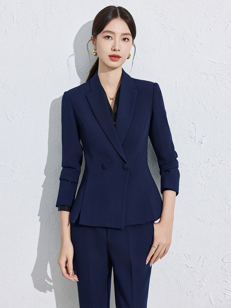 Women’s Red Tailored Suit Set, Elegant Professional Dress