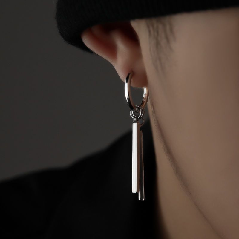 Men's Simple Ring Earrings with Trendy Personalized Design