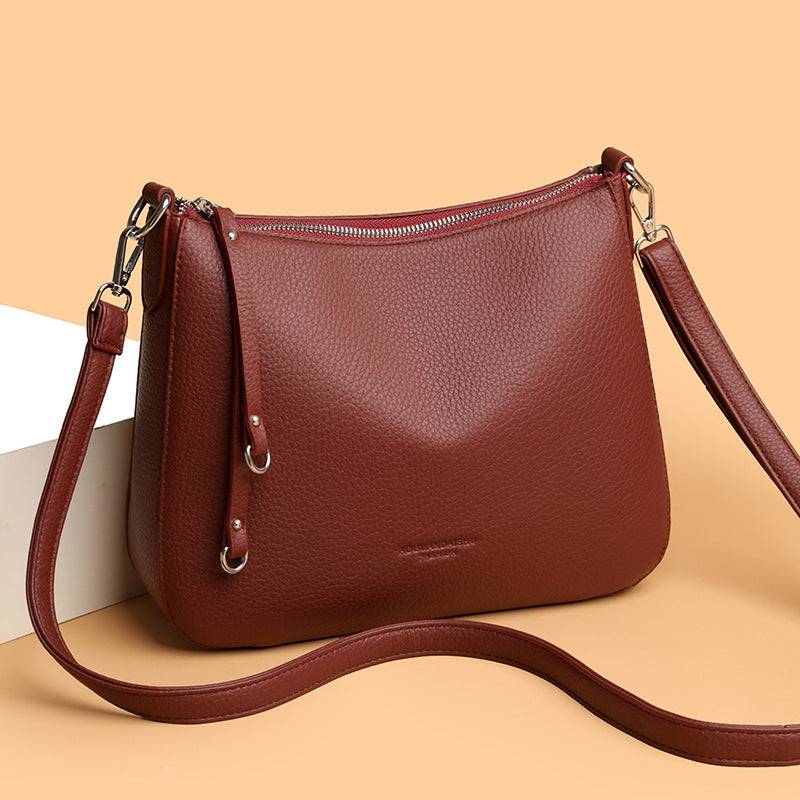 Women’s Pebbled Shoulder Bag, Large-Capacity Crossbody Handbag