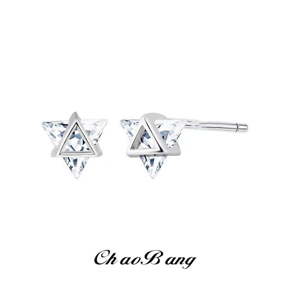 Men's Zircon Stud Earrings with Niche Light Luxury Design