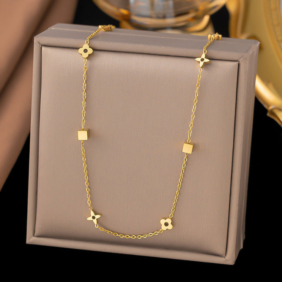 Women’s Electroplated Copper Earrings and Necklace Jewelry Set
