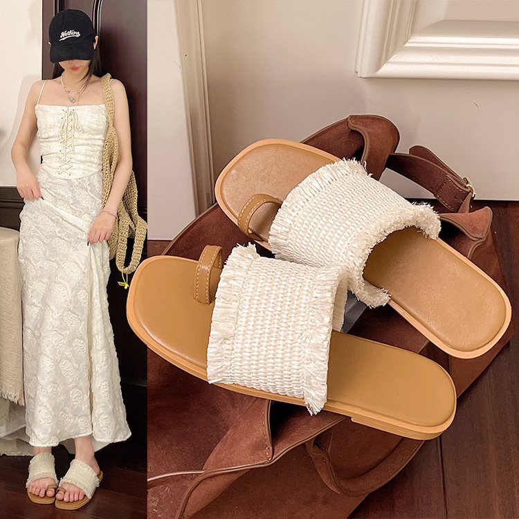 Women’s Flat Sole Summer Slippers, Casual Outdoor Beach Shoes