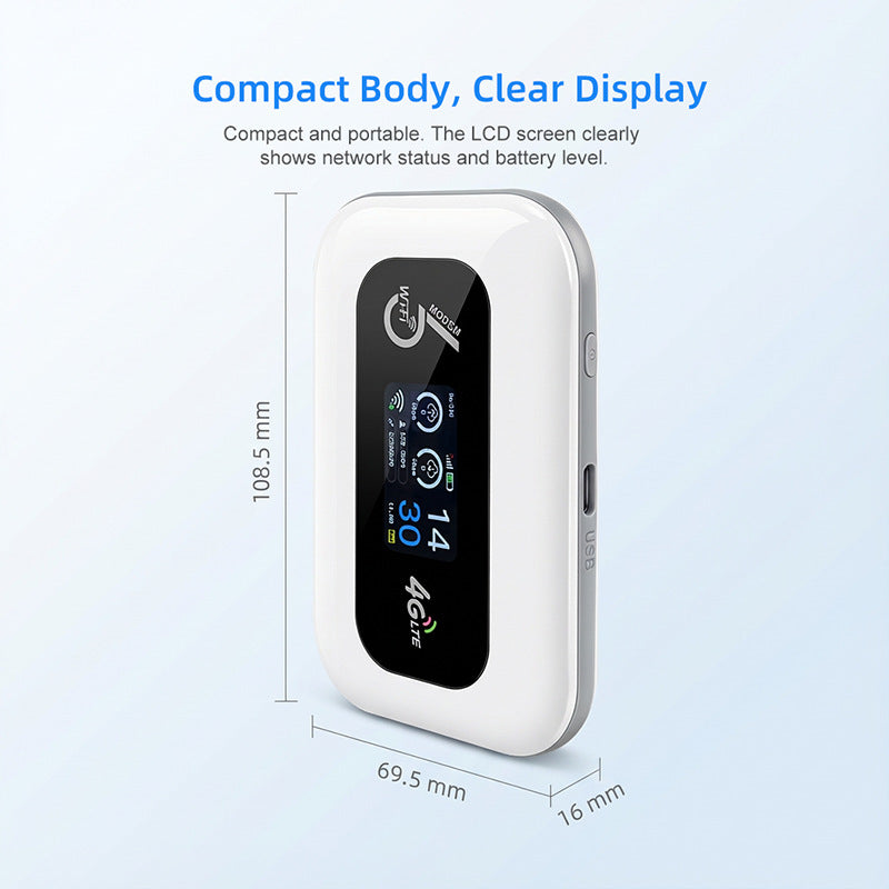 Portable 4G WiFi 6 Mobile Hotspot with 64MB+256MB Memory