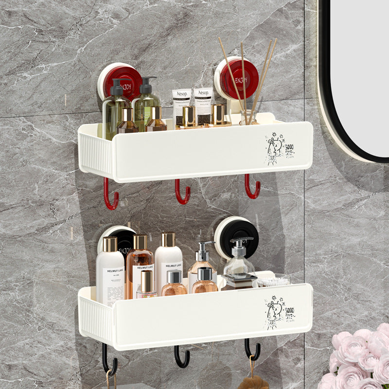 Punch-Free Wall-Mounted Bathroom and Kitchen Storage Shelf