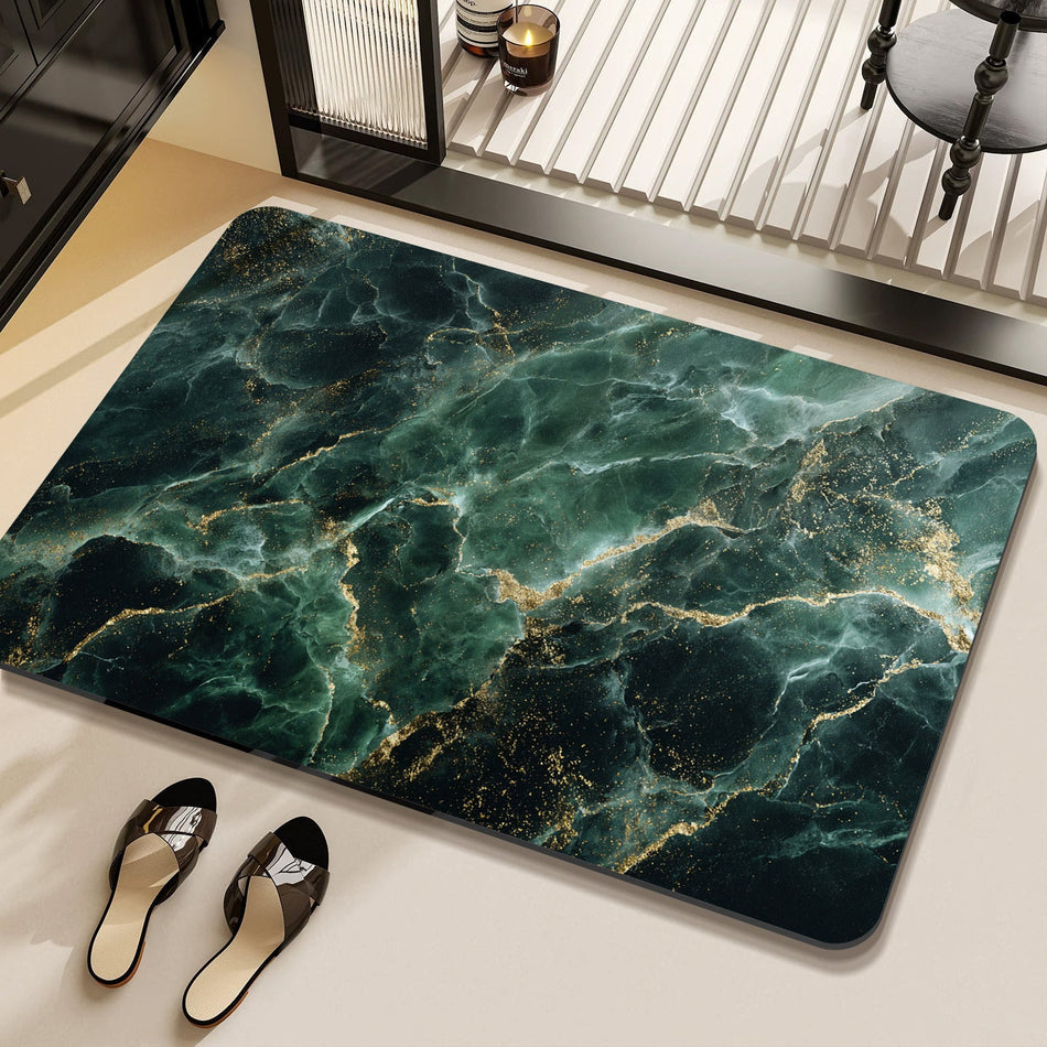 Marble Pattern Diatomite Bath Mat, Quick-Drying Non-Slip Rug