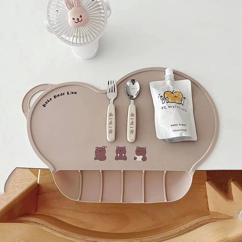 Korean Style Cute Silicone Baby Placemat Set