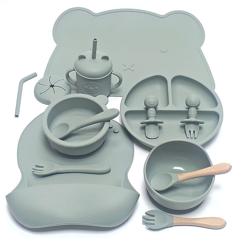Food-Grade Silicone Baby Feeding Tableware Set