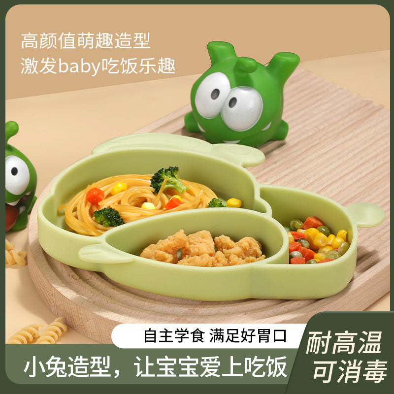 Cute Rabbit-Shaped Food-Grade Suction Plate Set