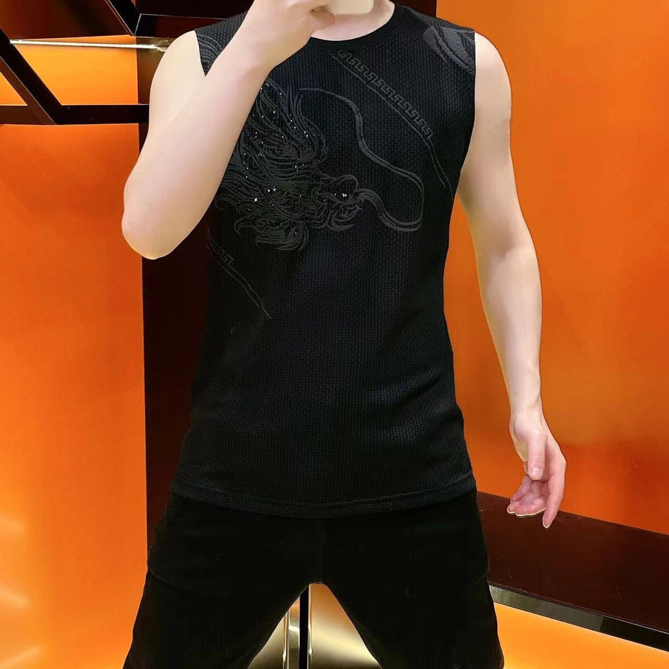 Men's Ice Silk Sleeveless Vest Quick Dry Breathable Sports Top