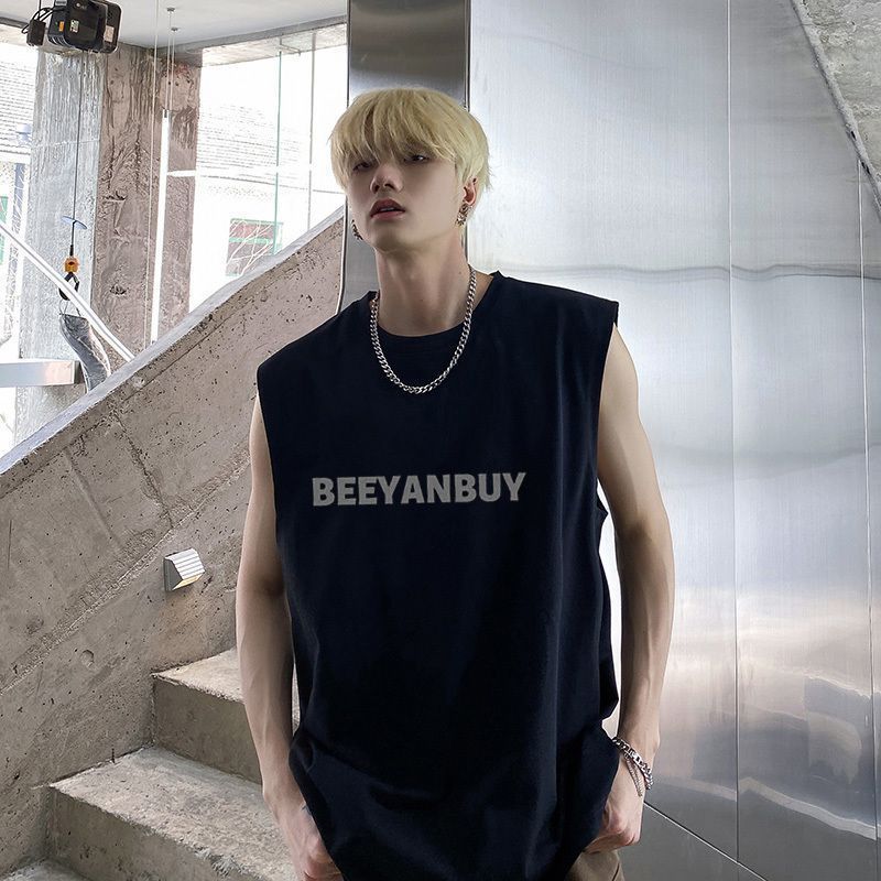 Men's Pure Cotton Oversize Sleeveless Gym Vest Heavyweight Top