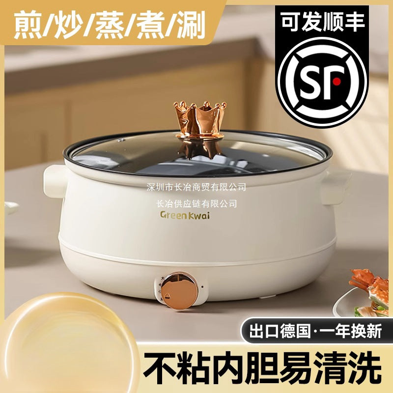 Light Luxury White Ceramic Electric Hot Pot, Multi-Size