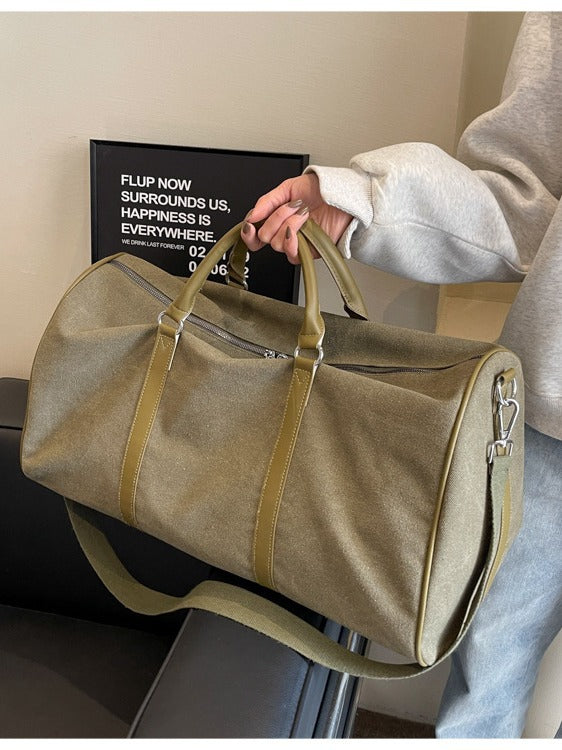 Large Capacity Canvas Travel Bag, Lightweight Fitness Carryall