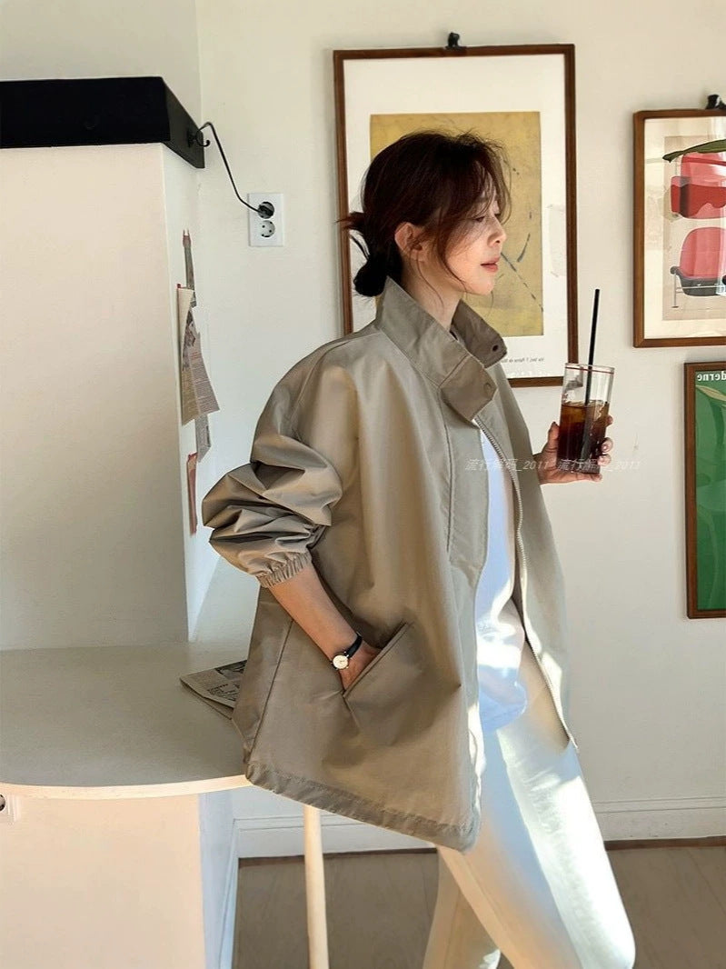 Women's Thin Sunscreen Casual Long Sleeve Windbreaker Jacket