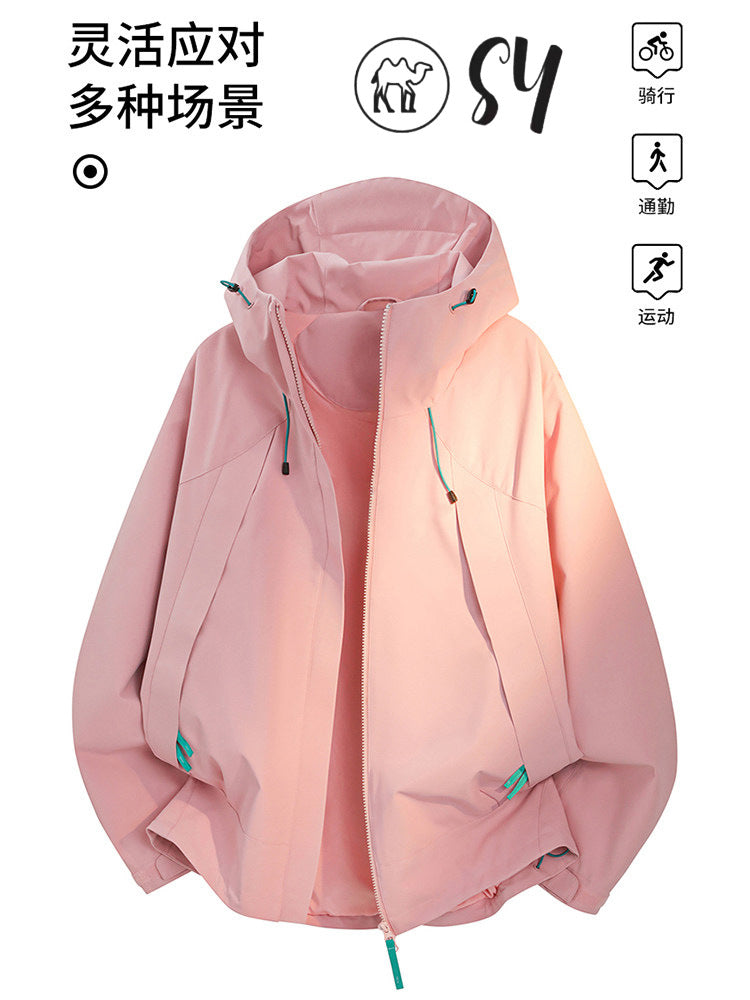 Unisex Hooded Waterproof Windbreaker Outdoor Jacket
