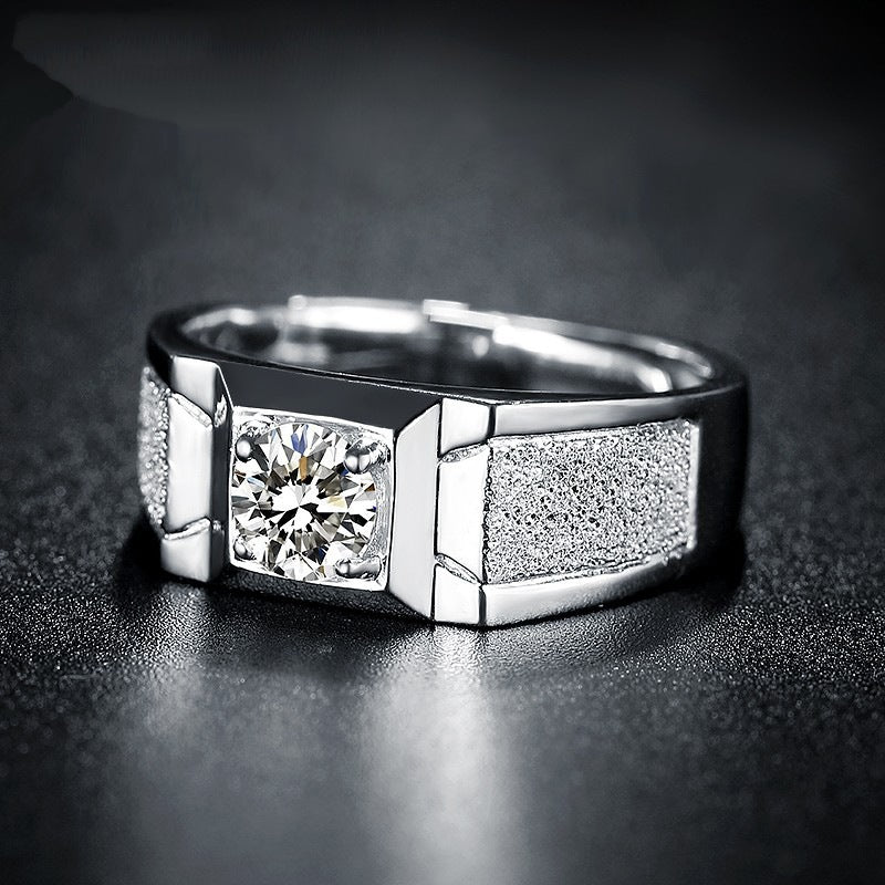 Men's Frosted Diamond Simulation Ring Bold Fashion Jewelry